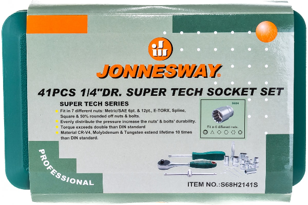 S68H2141S / 41 PCS 1/4&quot; Dr. SUPER TECH SOCKET SET