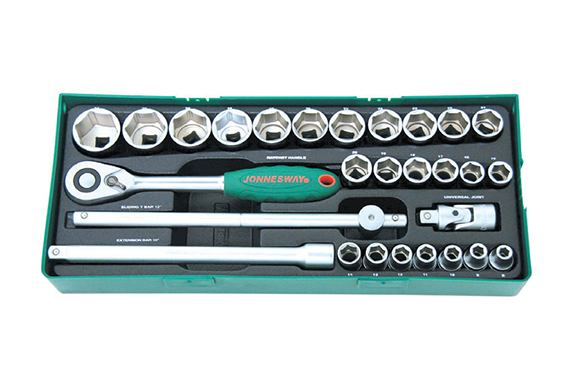 S04H4728SP / 28 PCS 1/2" DRIVE SOCKET SET  METRIC SIZE: 8 to 34 MM